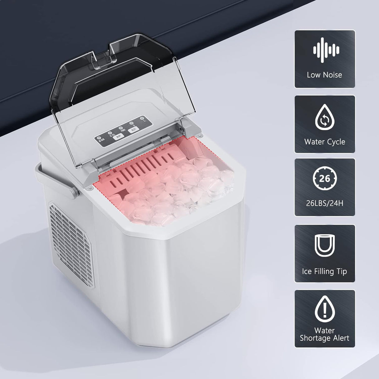 Antarctic Star Countertop Ice Maker Portable Ice Machine with Handle