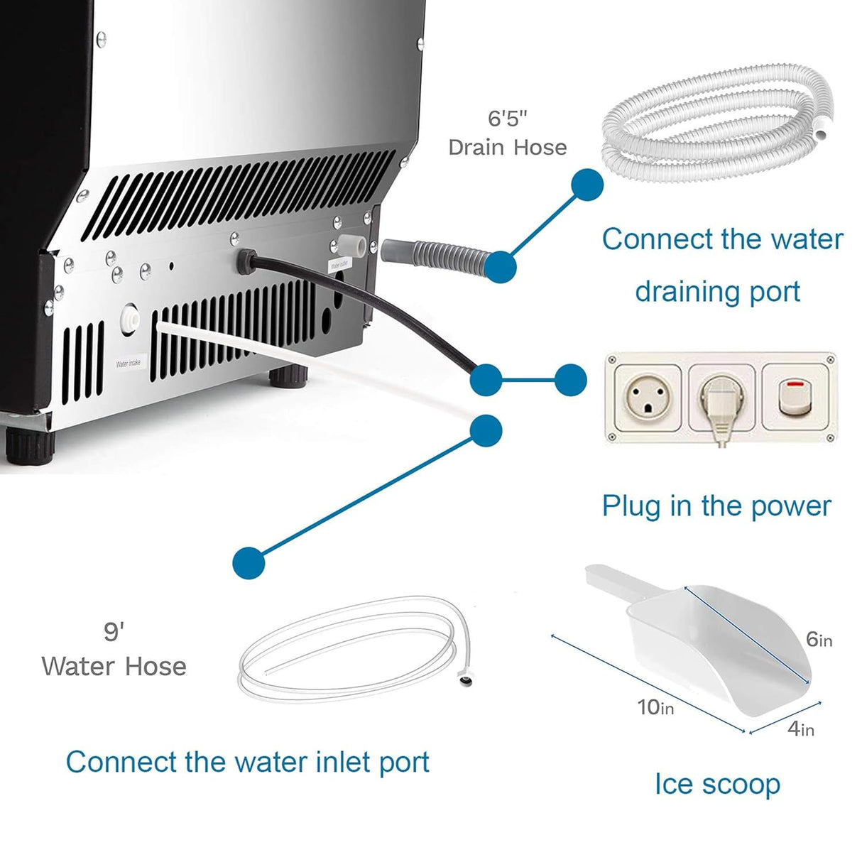 Antarctic Star Commercial Ice Makers Machine Stainless Steel Makers