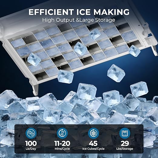 Antarctic Star 100Lbs/24H Commercial Ice Maker 58045RCI0 - STEEL - ANTARCTIC - STARice maker