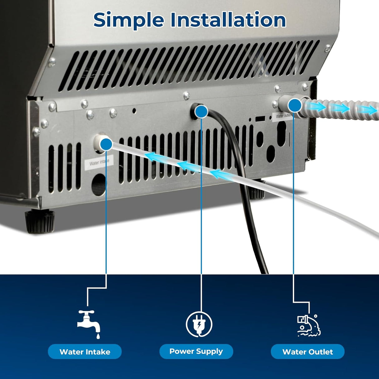 Antarctic Star 100Lbs/24H Commercial Ice Maker 58045RCI0 - STEEL - ANTARCTIC - STARice maker