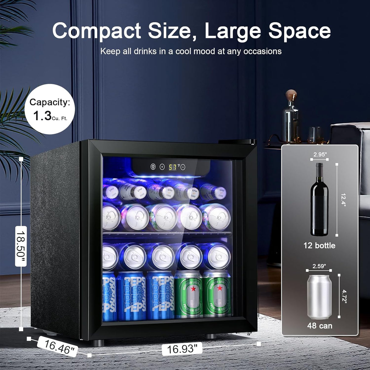 Antarctic Star 12 Bottle/48 Can Beverage Refrigerator Cooler - 1.3 cu.ft - ANTARCTIC - STAR