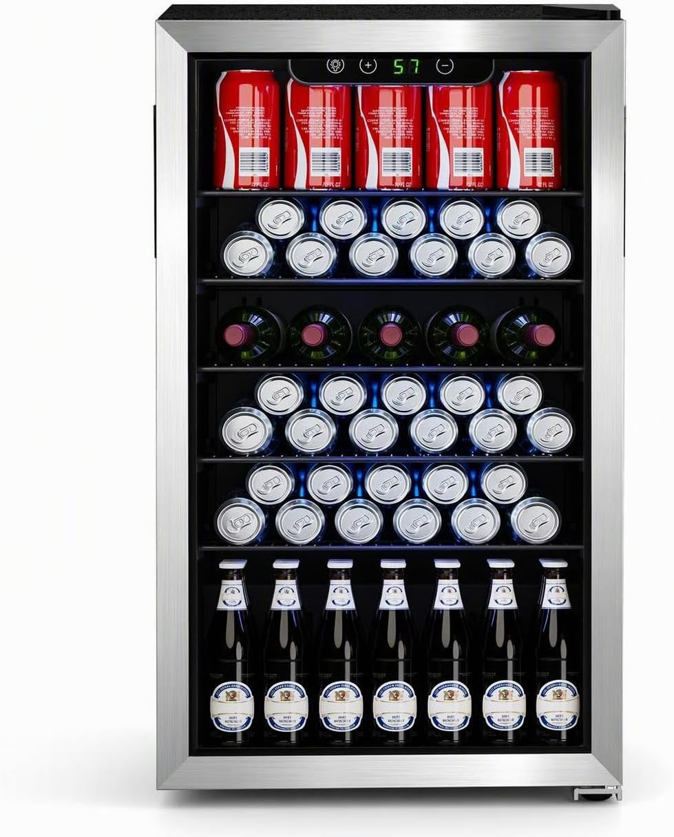 Antarctic Star 130 Can Mini Fridge, 3.1 Cu. Ft. Beverage Cooler with Adjustable Digital Thermostat - ANTARCTIC-STARBeverage Refrigerators
