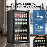 Antarctic Star 130 Can Mini Fridge, 3.1 Cu. Ft. Beverage Cooler with Adjustable Digital Thermostat - ANTARCTIC-STARBeverage Refrigerators