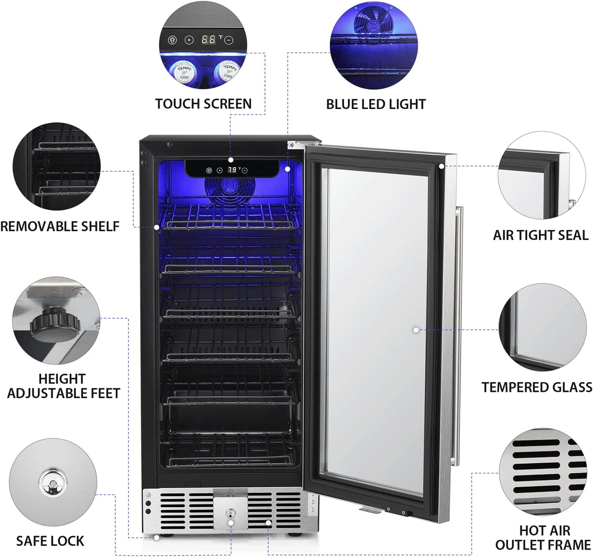Antarctic Star 15inch Beverage Refrigerator W5885B - ANTARCTIC - STARBeverage Refrigerators
