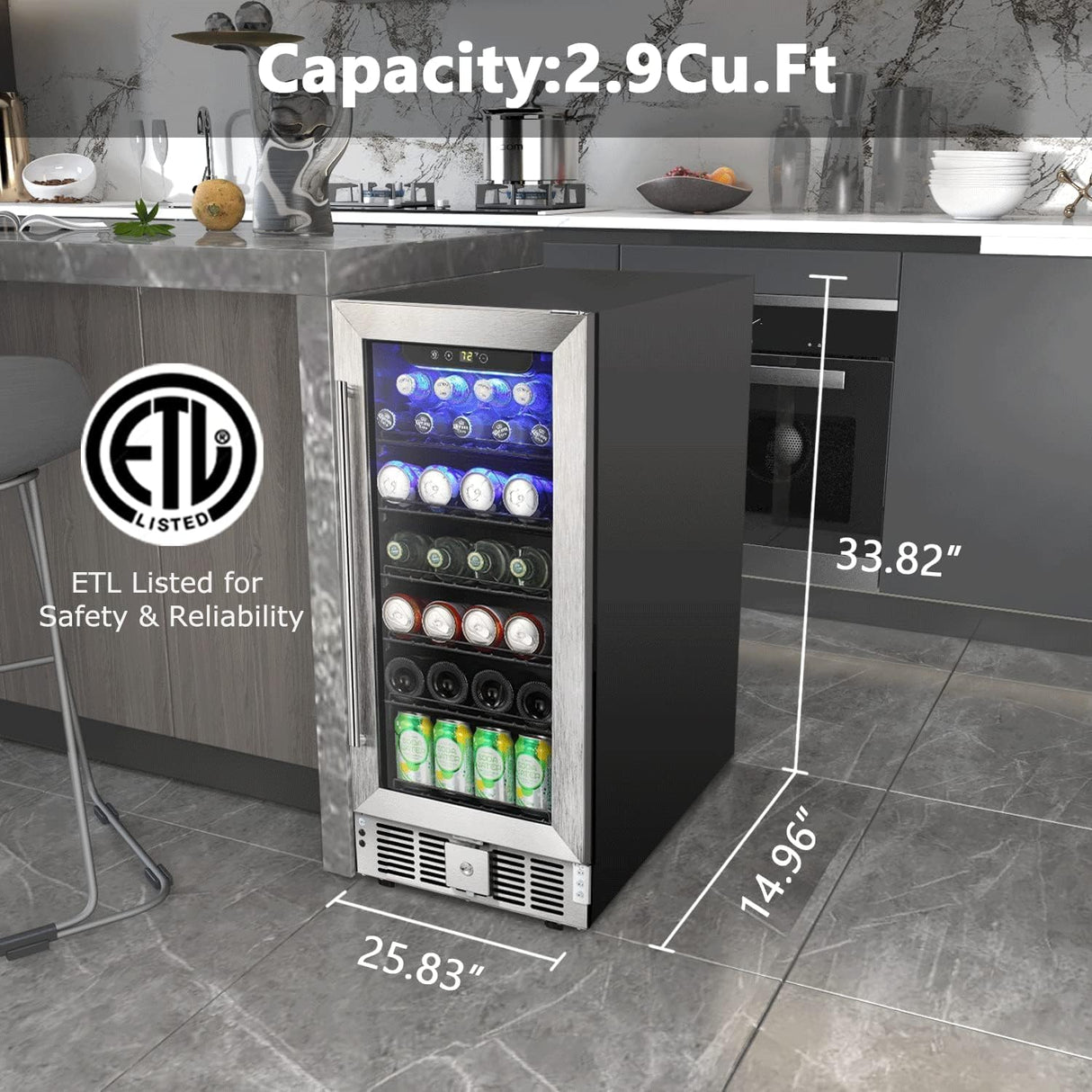 Antarctic Star 15inch Beverage Refrigerator W5885B - ANTARCTIC - STARBeverage Refrigerators