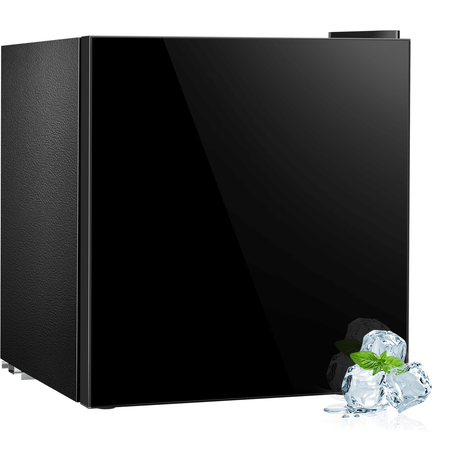 Antarctic Star 1.6Cu.Ft Compact Refrigerator Mini Fridge Glass Door Low Noise Freezer Storage of Beverages Vegetables Fruits, Black - ANTARCTIC - STAR