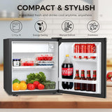 Antarctic Star 1.7Cu.Ft Compact Refrigerator Mini Fridge Glass Door Low Noise Freezer Storage of Beverages Vegetables Fruits, Black - ANTARCTIC - STARMini Fridge