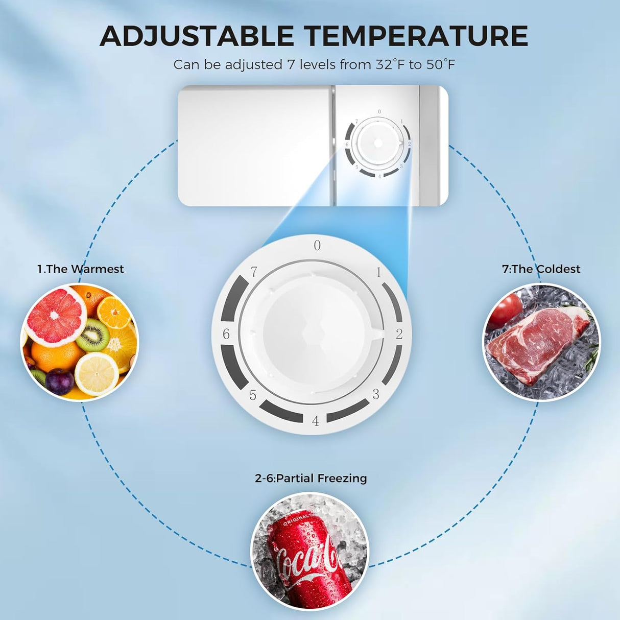 Antarctic Star 1.7Cu.Ft Compact Refrigerator Mini Fridge Glass Door Low Noise Freezer Storage of Beverages Vegetables Fruits, Black - ANTARCTIC - STARMini Fridge