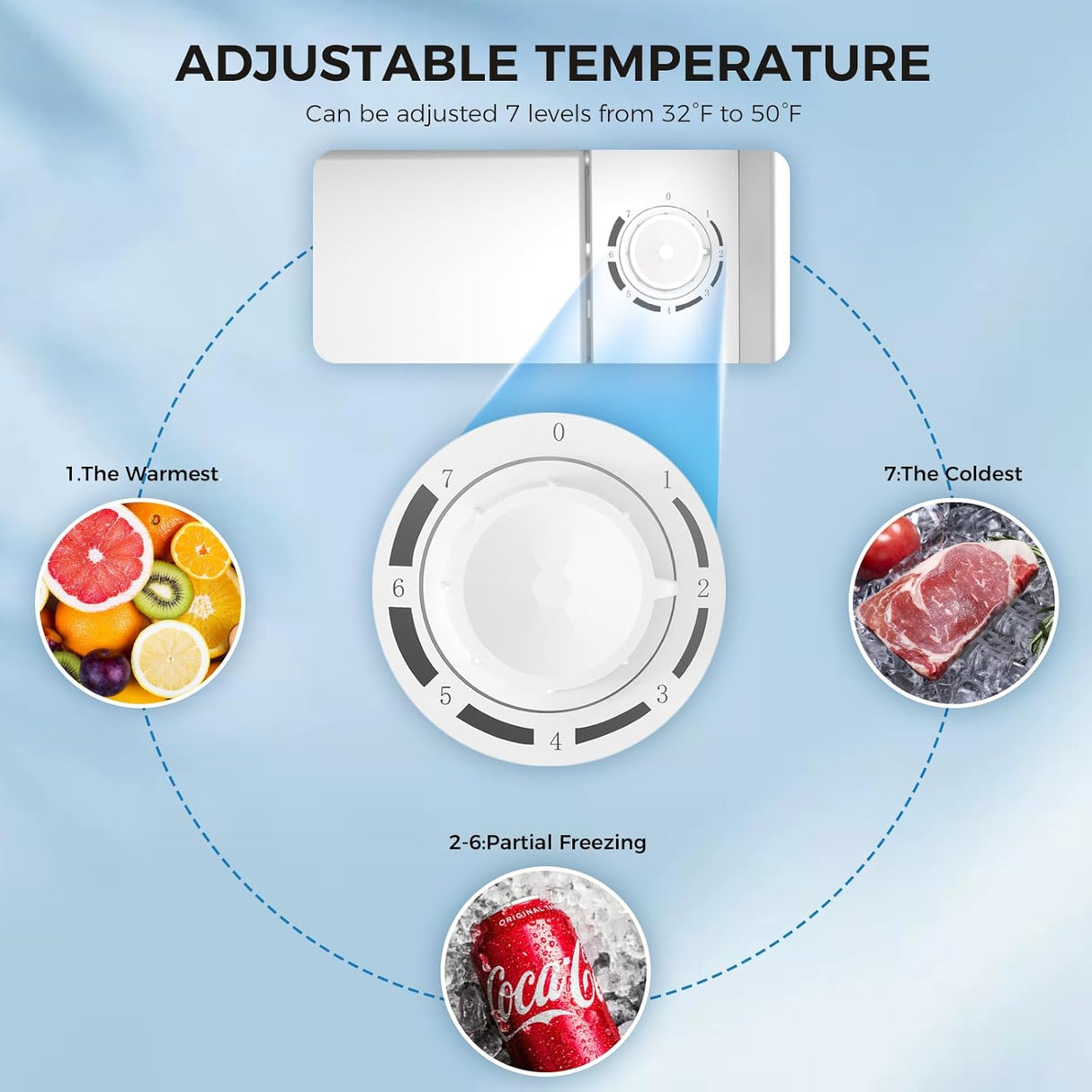 Antarctic Star 1.7Cu.Ft Compact Refrigerator Mini Fridge Glass Door Low Noise Freezer Storage of Beverages Vegetables Fruits, Black - ANTARCTIC - STARMini Fridge