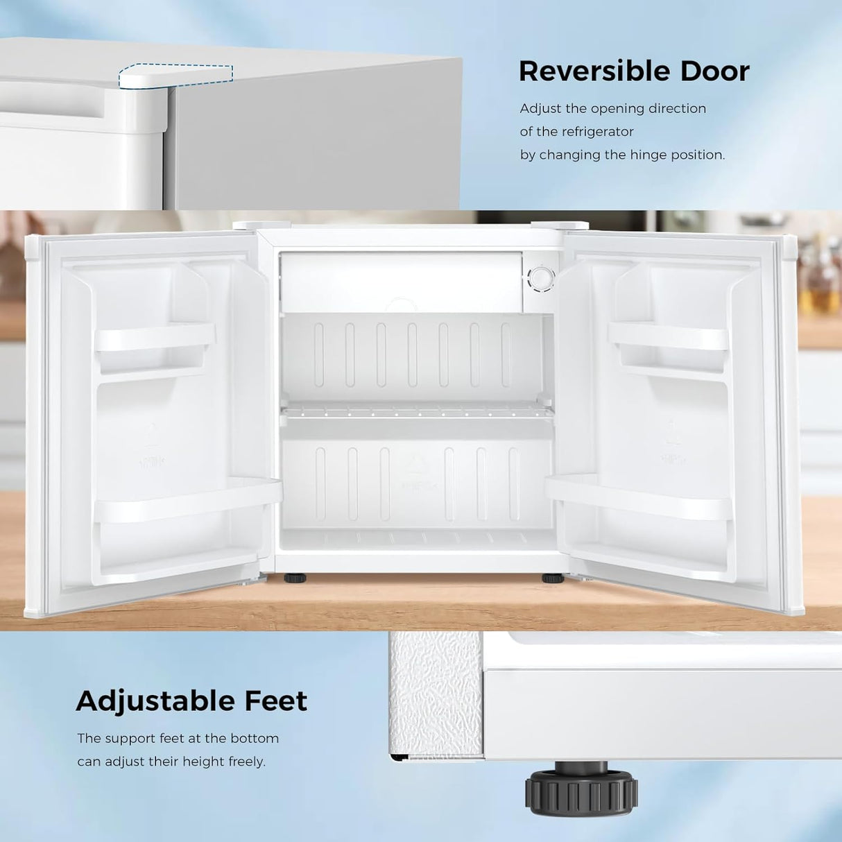 Antarctic Star 1.7Cu.Ft Compact Refrigerator Mini Fridge Glass Door Low Noise Freezer Storage of Beverages Vegetables Fruits, Black - ANTARCTIC - STARMini Fridge