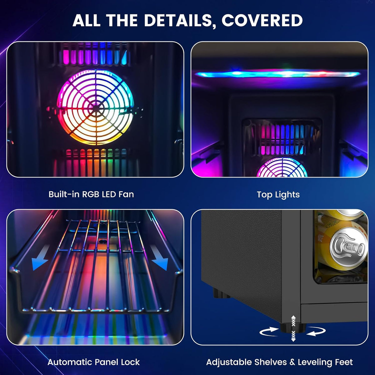 Antarctic Star 18L Gaming Mini Fridge, RGB Beverage Refrigerator - ANTARCTIC-STARBeverage Refrigerators