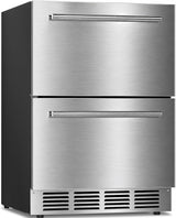 Antarctic Star 24-Inch Outdoor Dual-Zone Beverage Refrigerator, Double Drawer Undercounter Built-In or Freestanding Cooler - ANTARCTIC-STARBeverage Refrigerators