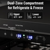 Antarctic Star 24-Inch Outdoor Dual-Zone Beverage Refrigerator, Double Drawer Undercounter Built-In or Freestanding Cooler - ANTARCTIC-STARBeverage Refrigerators