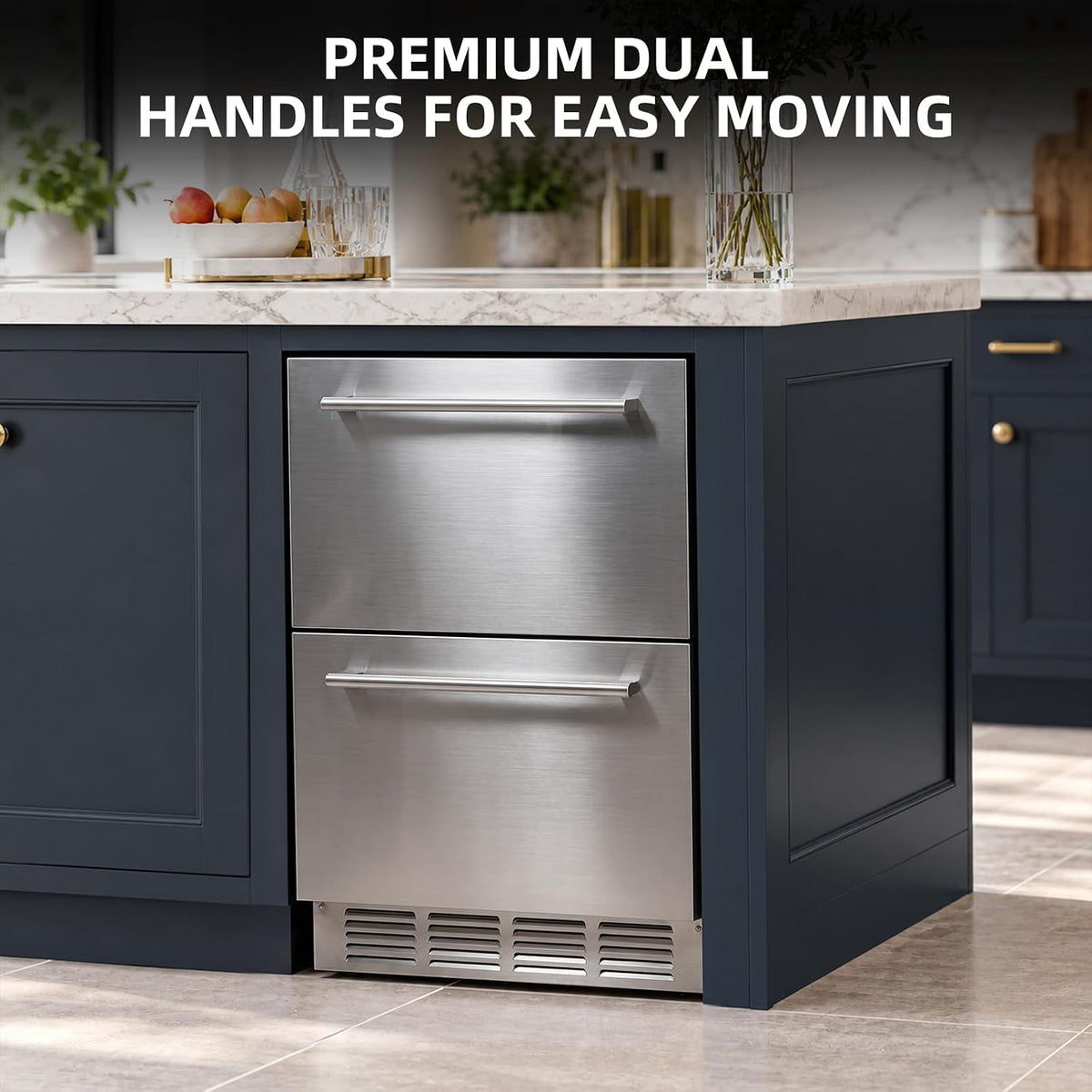 Antarctic Star 24-Inch Outdoor Dual-Zone Beverage Refrigerator, Double Drawer Undercounter Built-In or Freestanding Cooler - ANTARCTIC-STARBeverage Refrigerators