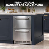 Antarctic Star 24-Inch Outdoor Dual-Zone Beverage Refrigerator, Double Drawer Undercounter Built-In or Freestanding Cooler - ANTARCTIC-STARBeverage Refrigerators