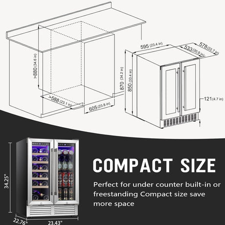 Antarctic Star 24 Inch Wine and Beverage Refrigerator - ANTARCTIC - STAR