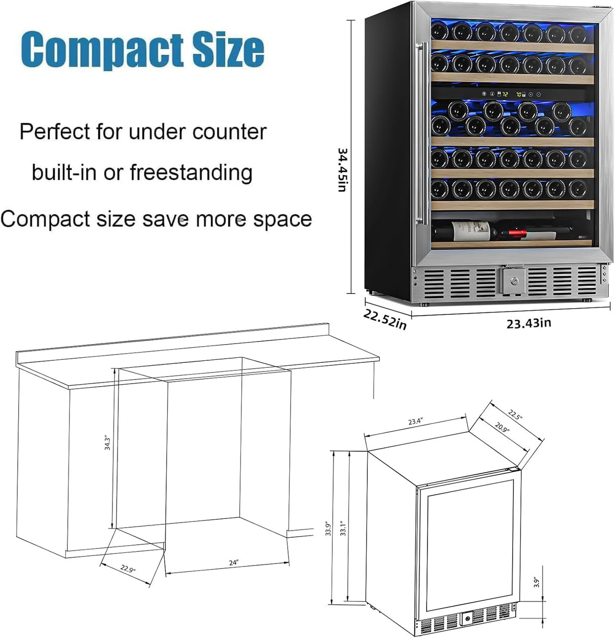 Antarctic Star 24 Inch Wine Fridge W58140B - ANTARCTIC - STARBeverage Refrigerators