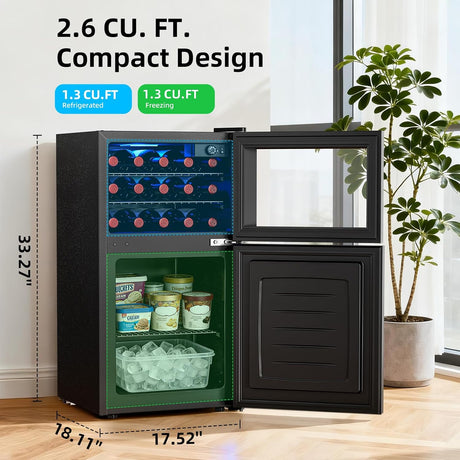 Antarctic Star 2.6 Cu. Ft. Mini Fridge with Freezer - ANTARCTIC - STARBeverage Refrigerators