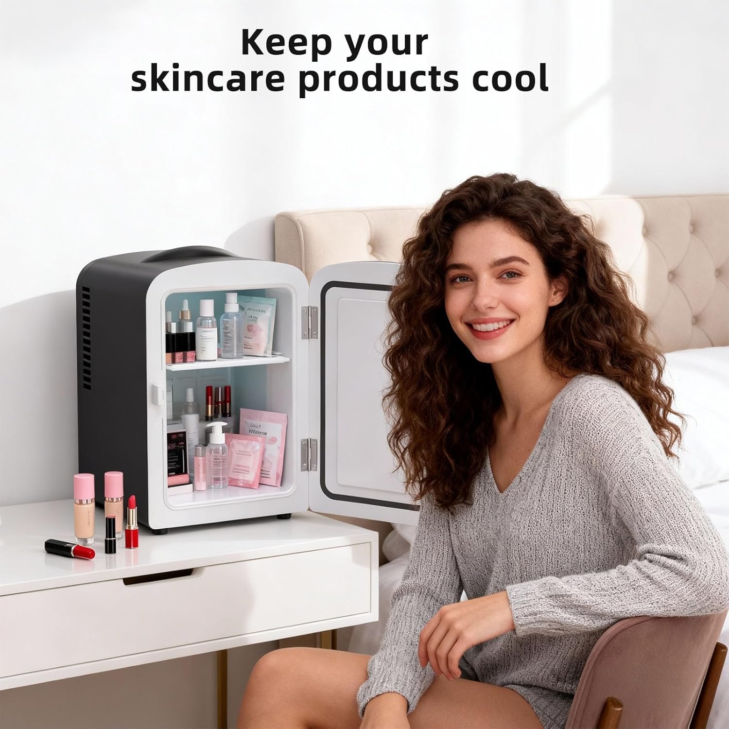 Antarctic Star 4L/6 Can Portable Mini Skincare Fridge MF3425