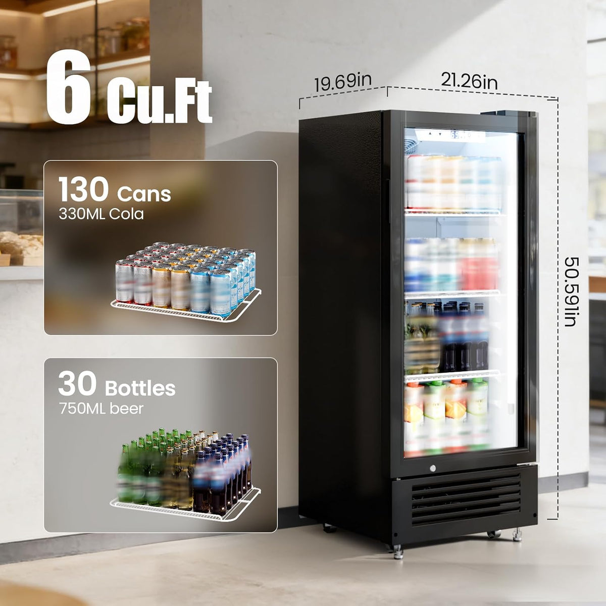 Antarctic Star 6 Cu.Ft. Outdoor Commercial Refrigerator with Glass Door & LED Lighting - ANTARCTIC-STARBeverage Refrigerators