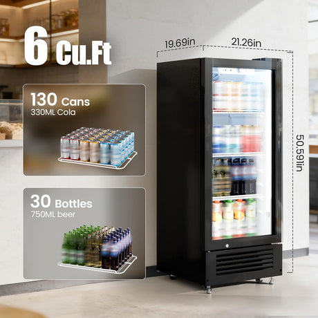 Antarctic Star 6 Cu.Ft. Outdoor Commercial Refrigerator with Glass Door & LED Lighting - ANTARCTIC-STARBeverage Refrigerators
