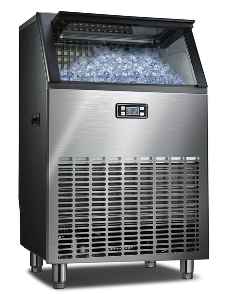 Antarctic - star Commercial Ice Maker Machine,100Lbs/Day,45 Cubes/Batch in 11 - 20 Mins,Stainless Steel Freestanding Ice Maker - ANTARCTIC - STAR