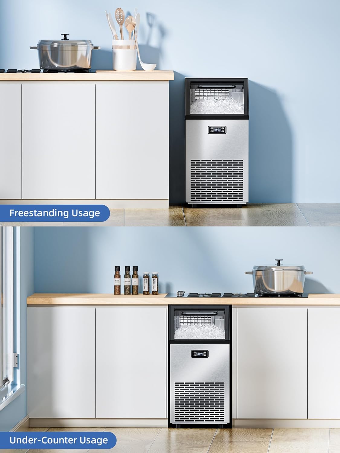 Antarctic Star Commercial Ice Makers Machine Stainless Steel Makers Freestanding - ANTARCTIC - STAR