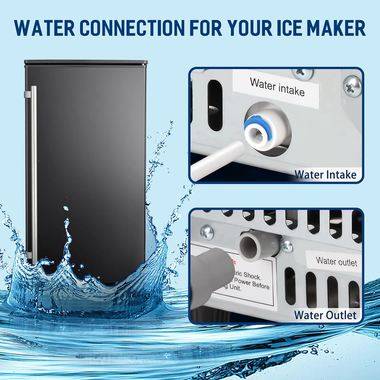 Antarctic Star Ice Maker Ice Scoop Handle Water Inlet Pipe Draining Pipe Quick Connector - ANTARCTIC - STAR