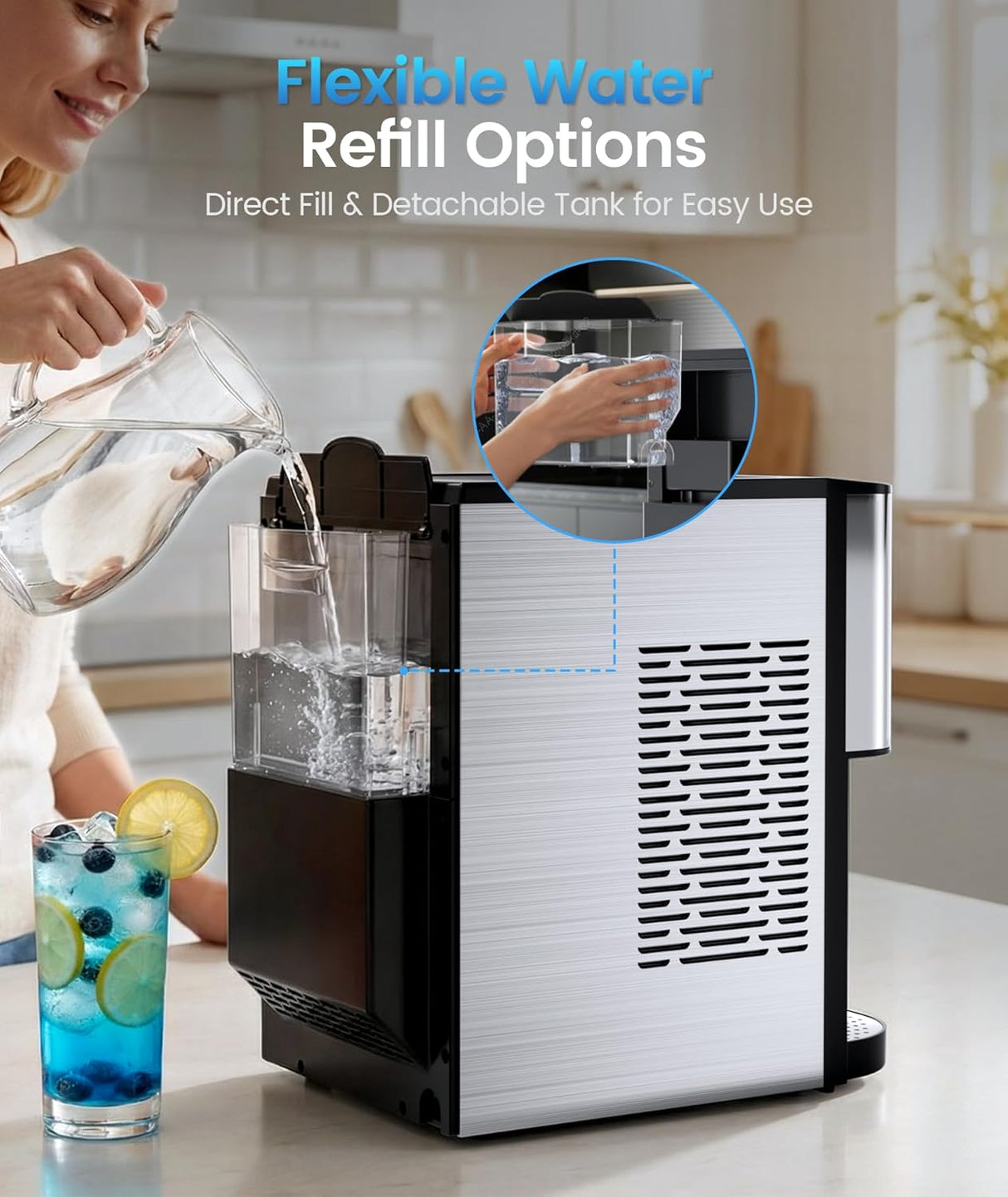 Antarctic Star Nugget Ice Maker with Soft Chewable Ice 44 Lbs/24H - ANTARCTIC - STAR