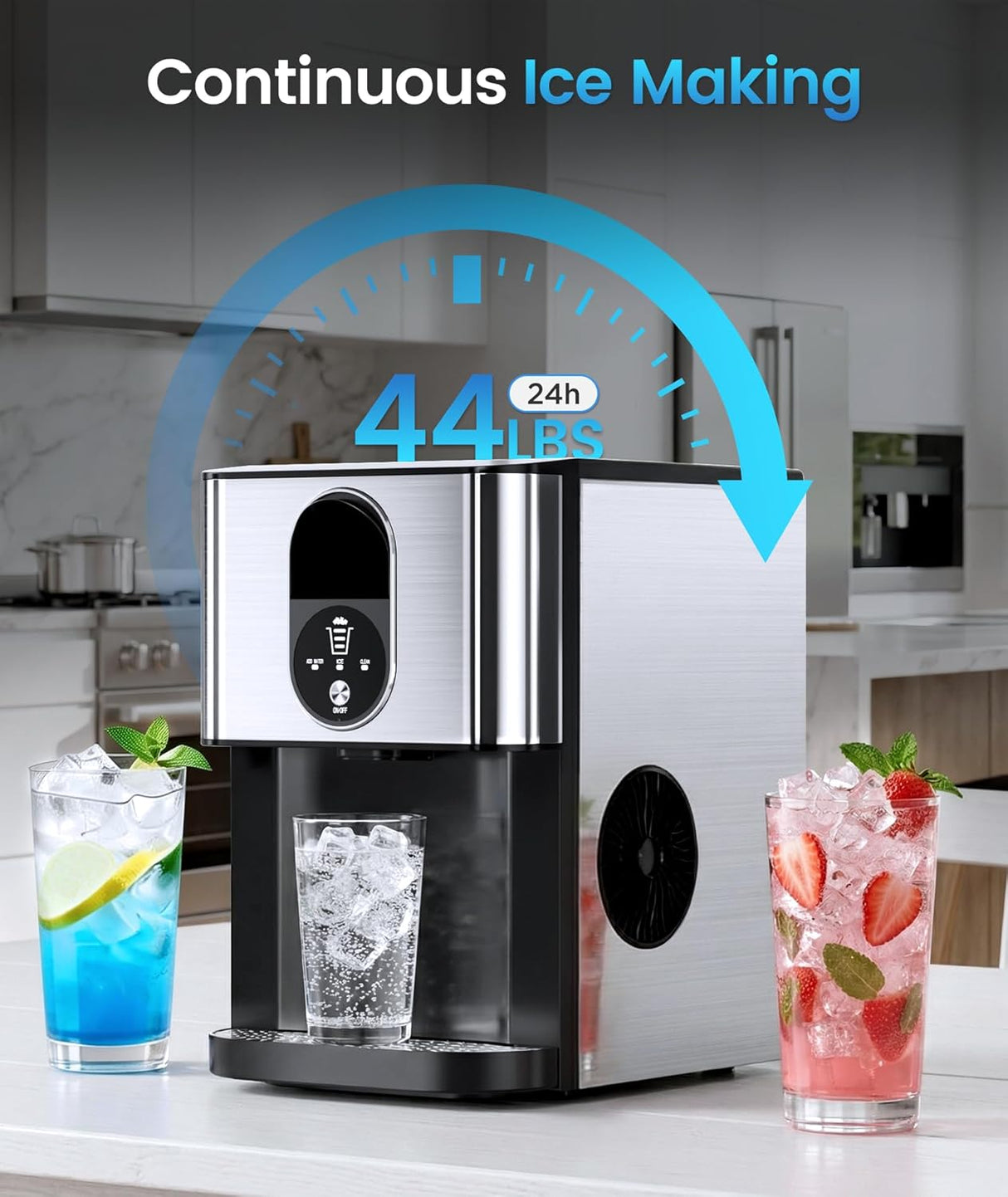 Antarctic Star Nugget Ice Maker with Soft Chewable Ice 44 Lbs/24H - ANTARCTIC - STAR