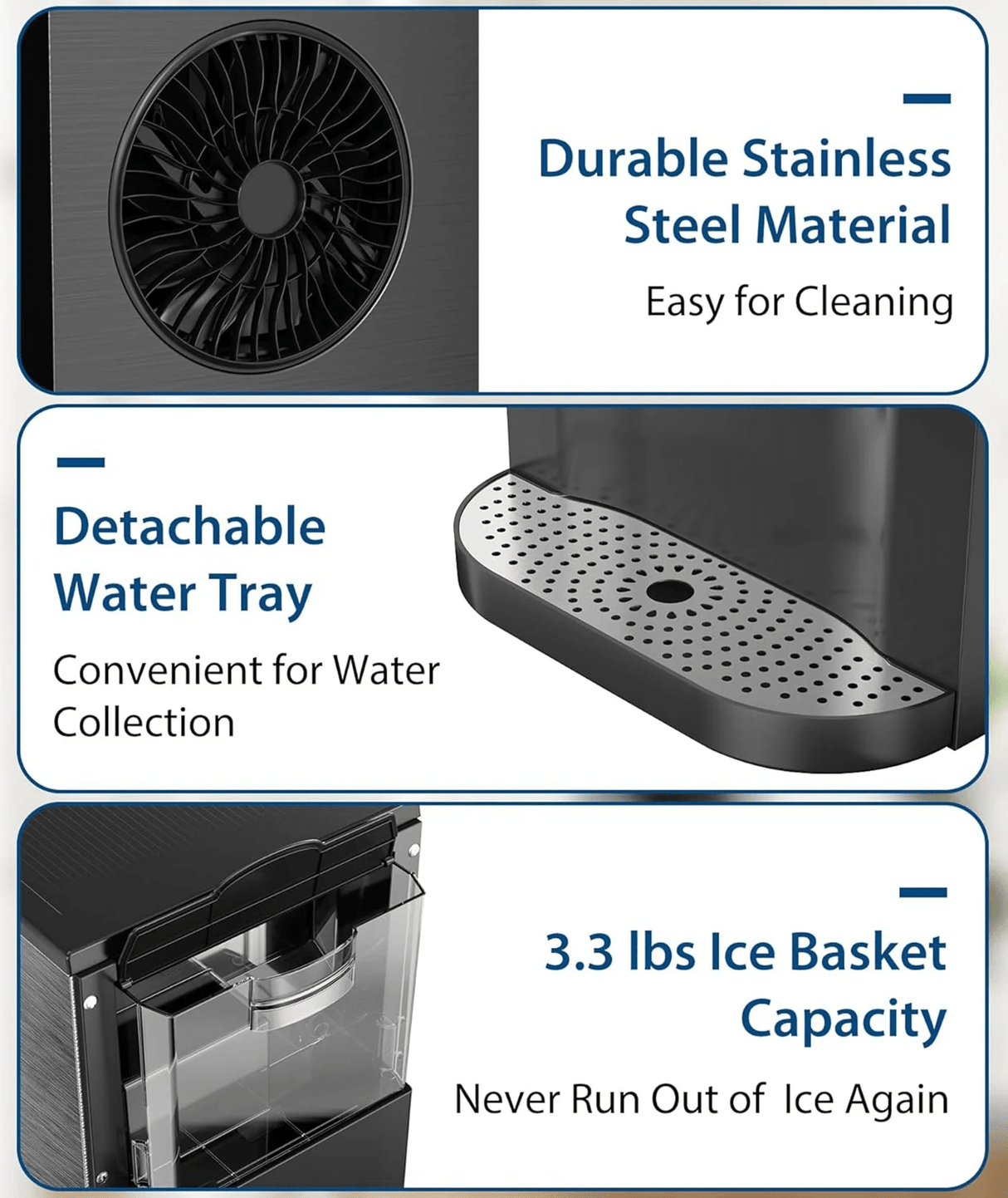 Antarctic Star Nugget Ice Maker with Soft Chewable Ice 44 Lbs/24H - ANTARCTIC - STAR