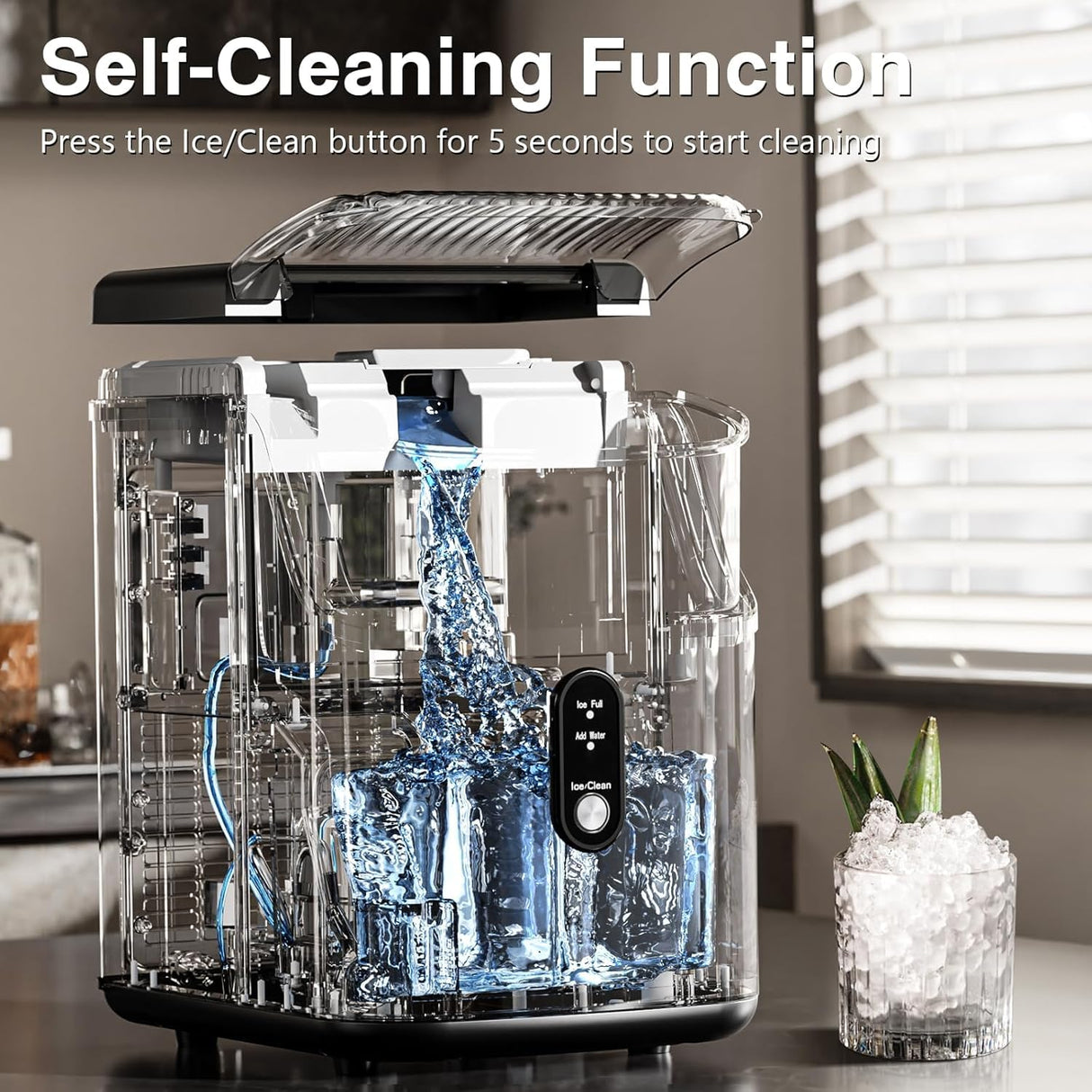 Antarctic Star Nugget Ice Maker with Soft Chewable Pellet Ice 34lbs/24H - ANTARCTIC - STAR