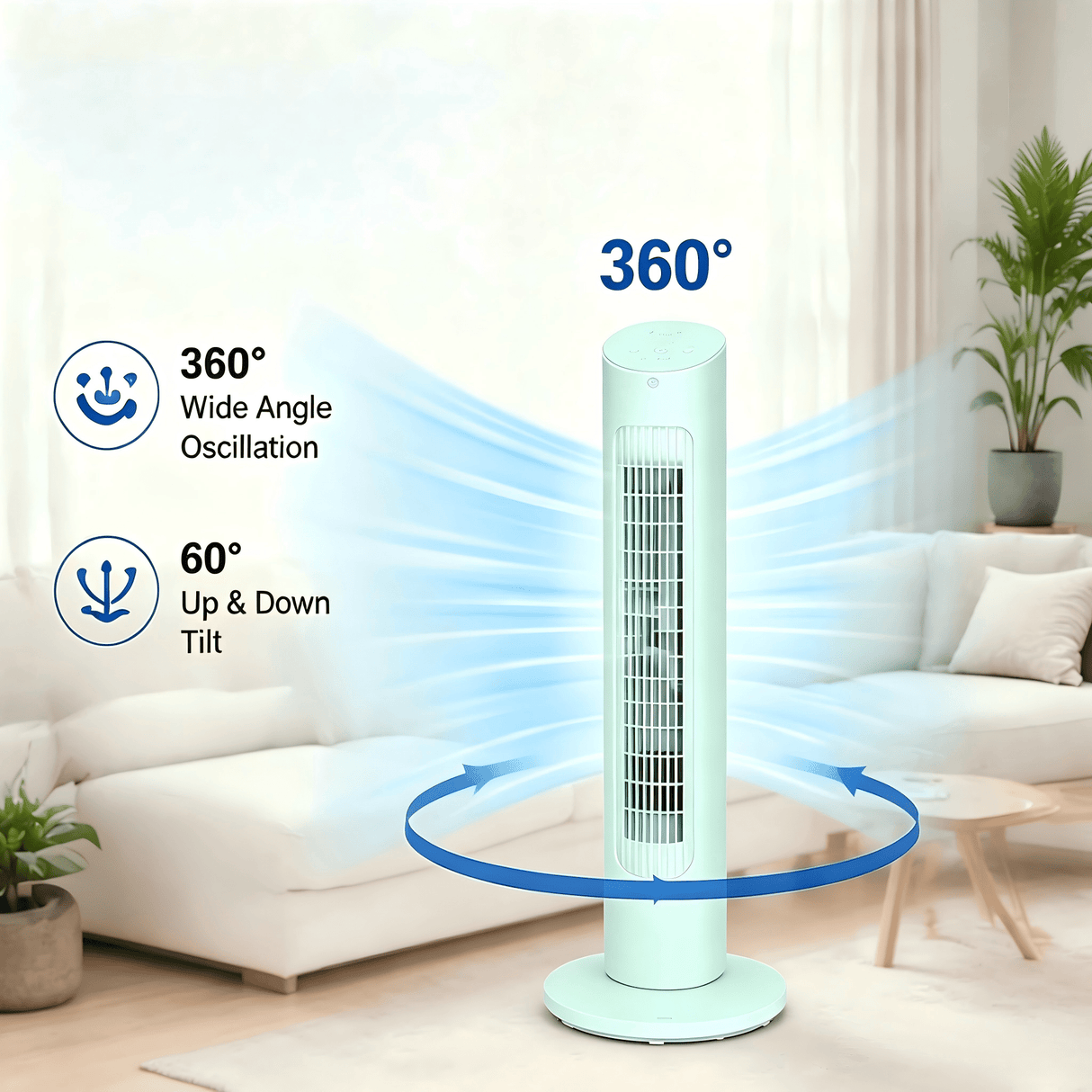 Antarctic Star Tower Fan 85°Oscillating - ANTARCTIC-STAR