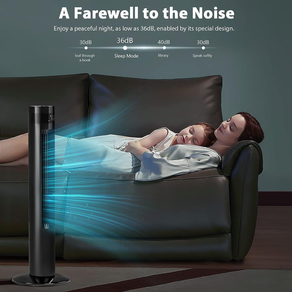 Antarctic Star Tower Fan Portable Electric Oscillating Fan - 36 inch - ANTARCTIC - STAR