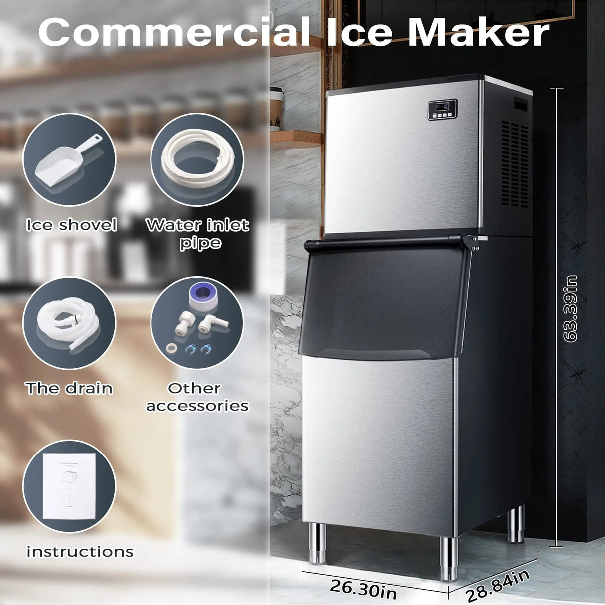 Antarctic Star Commercial Ice Maker Machine Freezer Large Storage