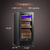 15 Inch Cigar Humidor Electric Humidor Black