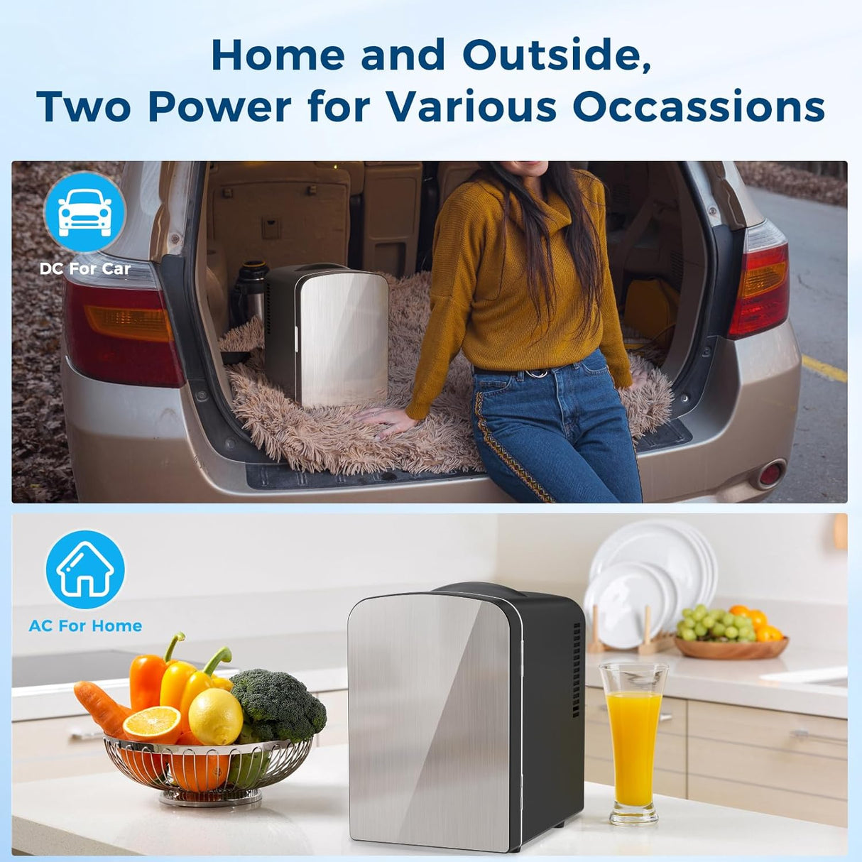 Compact Refrigerator, Portable Mini Fridge, Skin Care 4L Capacity/6 Cans - ANTARCTIC - STARBeauty Fridge