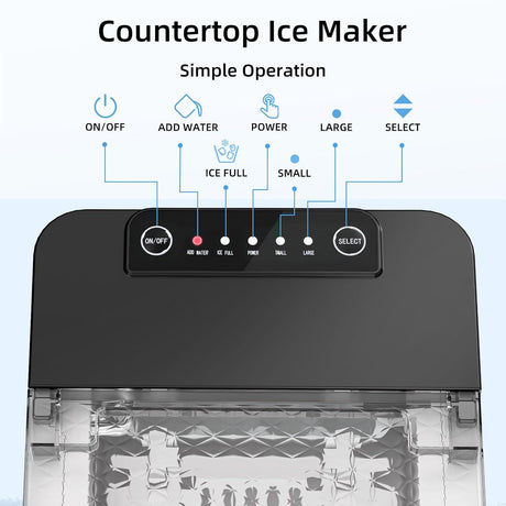 Countertop Bullet Ice Maker, 27Lbs/24H Ice Machine with Fast 6-13 Min Ice Making - ANTARCTIC-STARice maker