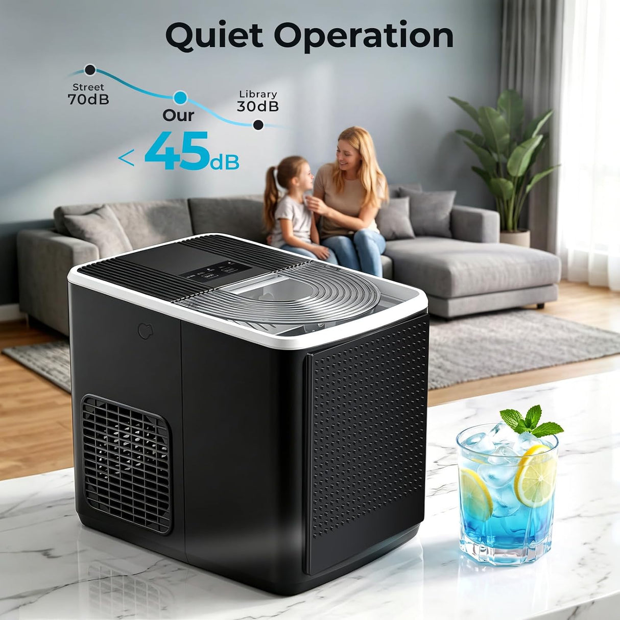 Ice Maker Countertop, 9 Bullet Ice in 6mins, 27lbs/24H - ANTARCTIC-STARice maker