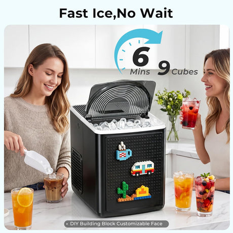 Ice Maker Countertop, 9 Bullet Ice in 6mins, 27lbs/24H - ANTARCTIC-STARice maker