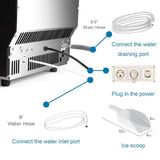 Antarctic-star Commercial Ice Maker Machine,100Lbs/Day,45 Cubes/Batch in 11-20 Mins,Stainless Steel Freestanding Ice Maker