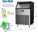 Antarctic-star Commercial Ice Maker Machine,100Lbs/Day,45 Cubes/Batch in 11-20 Mins,Stainless Steel Freestanding Ice Maker