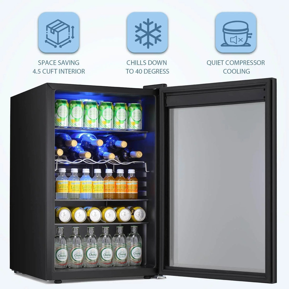 Antarctic Star Mini Beverage Refrigerator 4.4 Cu.Ft