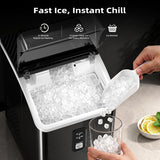Nugget Ice Maker Countertop, Pebble Ice Makers with Soft Chewable Ice, 35Lbs/24H - ANTARCTIC-STARice maker