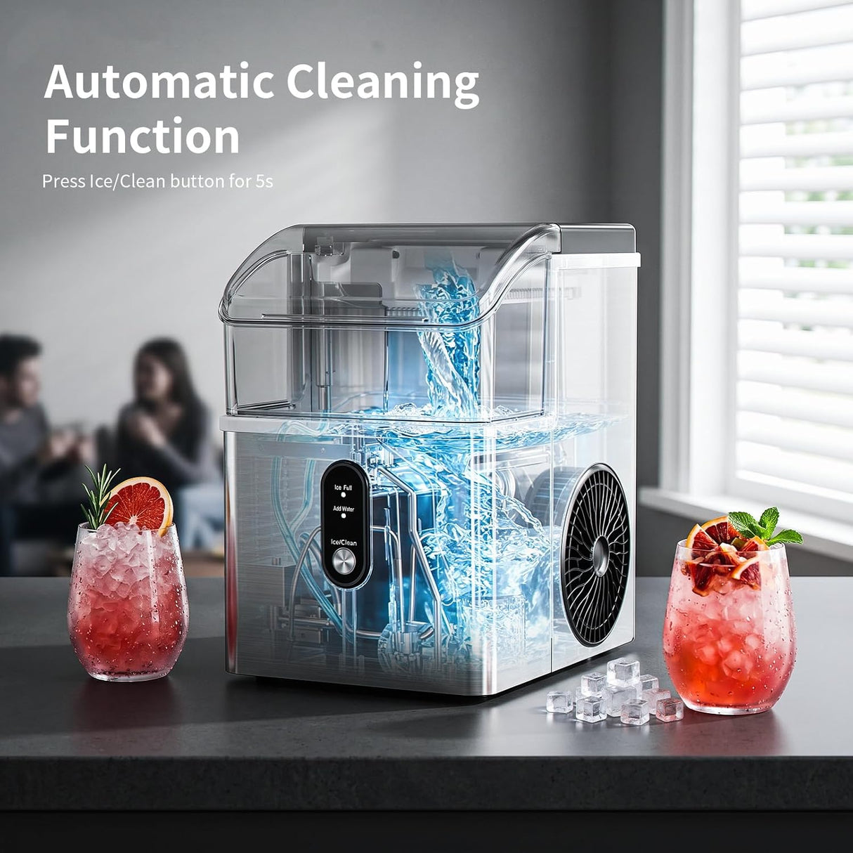 Nugget Ice Maker Countertop,33Lbs/24H Ice Machine with Chewable Ice - ANTARCTIC - STARice maker