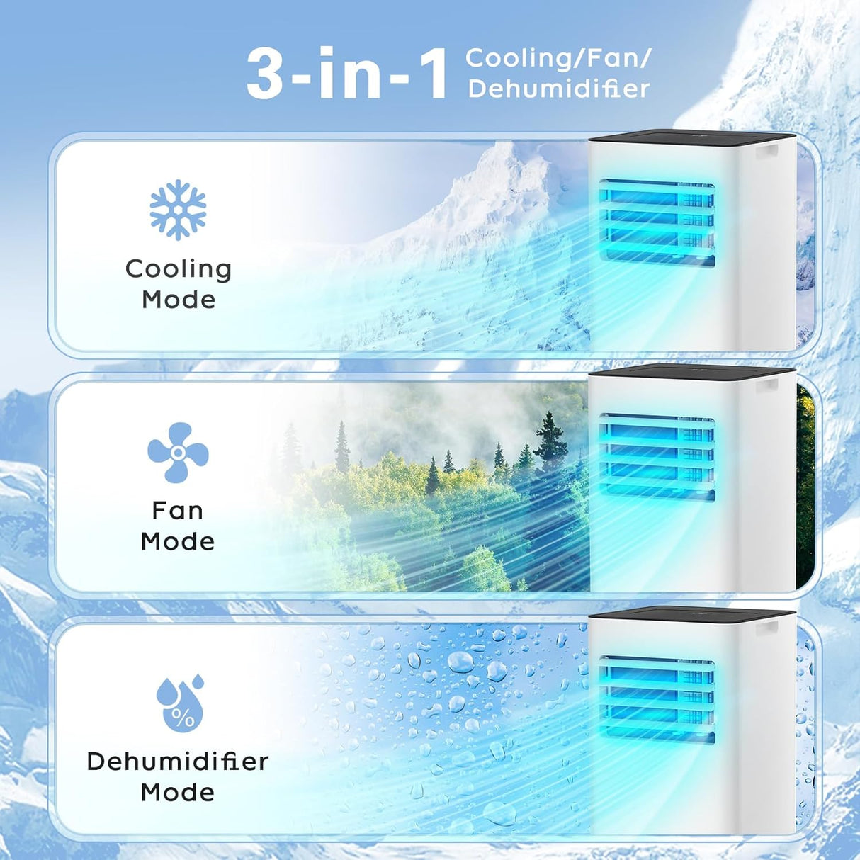 Portable Air Conditioner, 10000BTU for Bedroom & Living room with remote control A4216B - ANTARCTIC - STARAir Conditioner