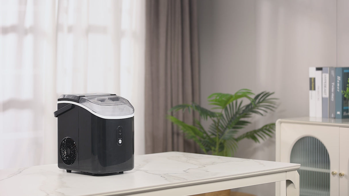 Nugget Countertop Ice Maker with Soft Chewable Ice, 34Lbs/24H, Pebble Portable Ice Machine with Ice Scoop, Self-Cleaning