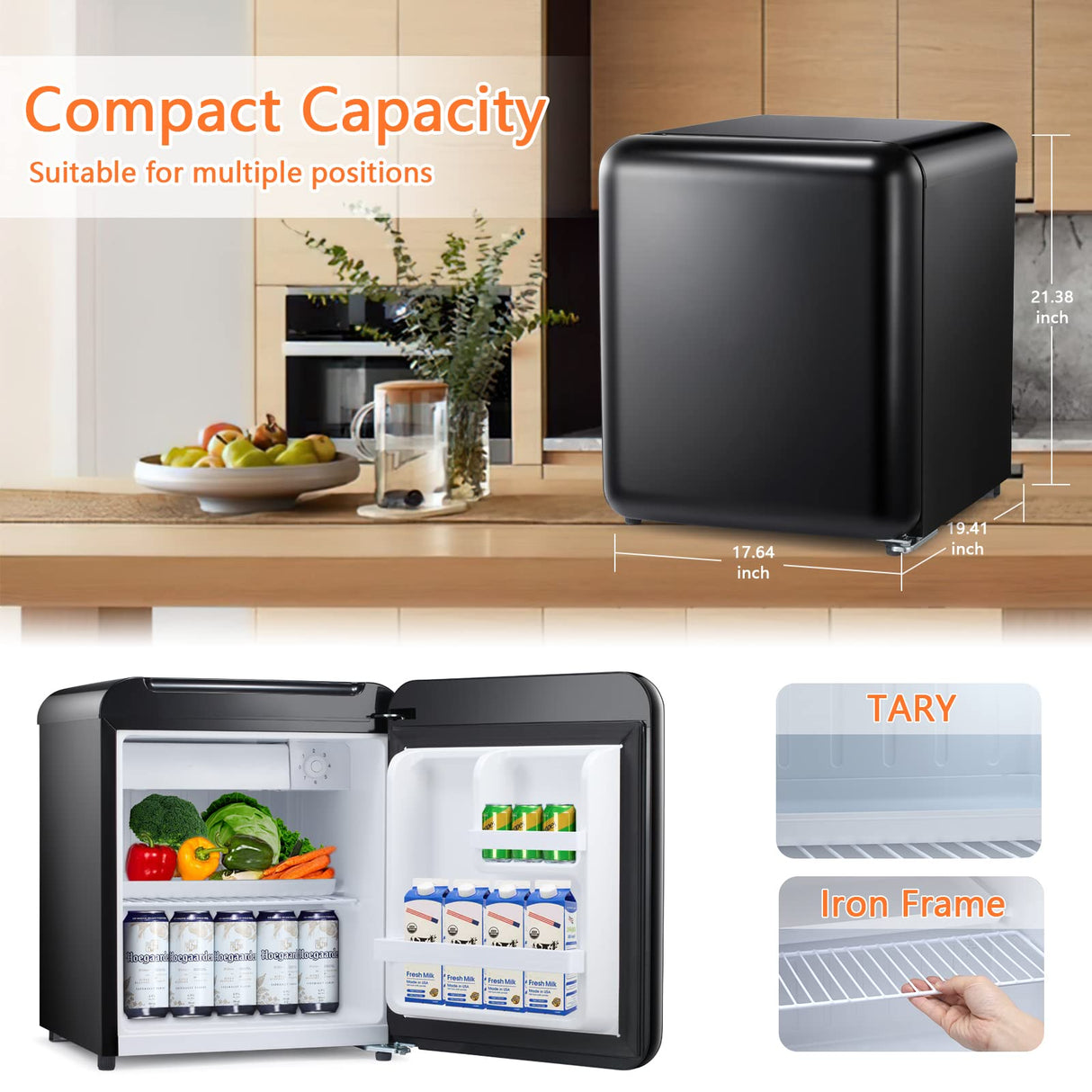 Antarctic Star Compact Refrigerator Mini Fridge for Beverage