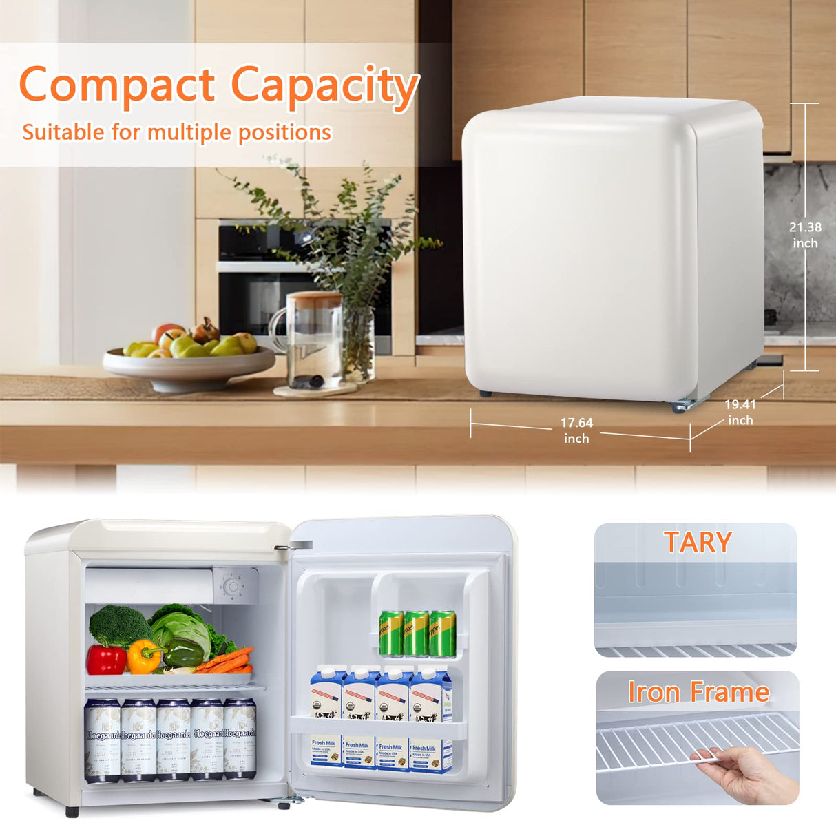 Antarctic Star Compact Refrigerator Mini Fridge for Beverage