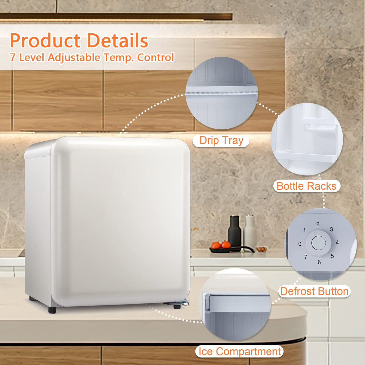 Antarctic Star Compact Refrigerator Mini Fridge for Beverage
